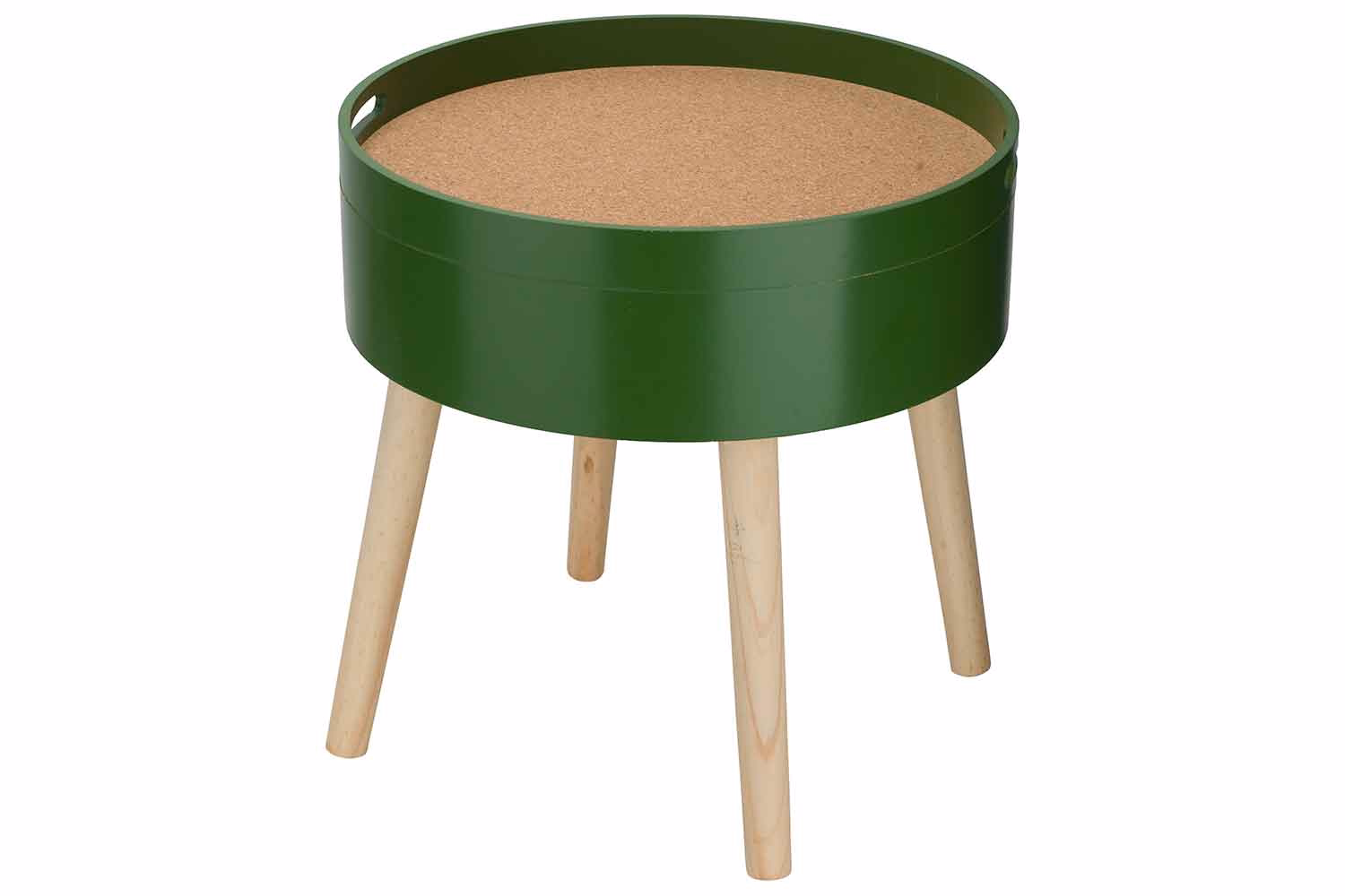 Bijzettafel Cork Groen 45X45Xh45Cm Rond Hout