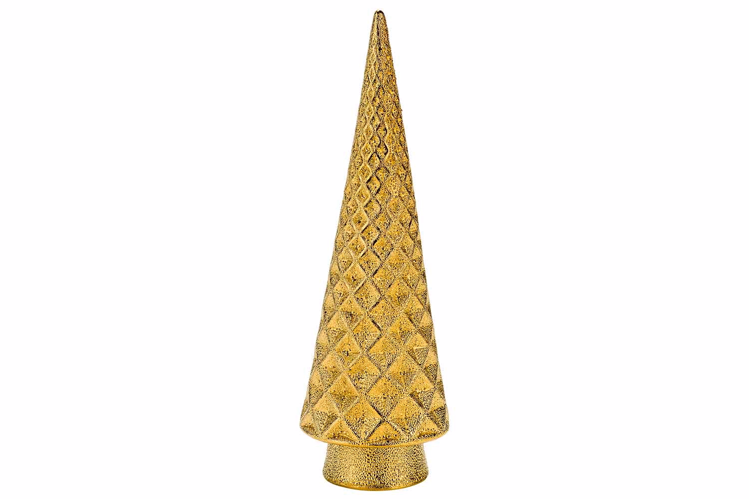 Weihnachtsbaum Diamond Pattern Matt Gold 9X9Xh28,5Cm Rund Keramik