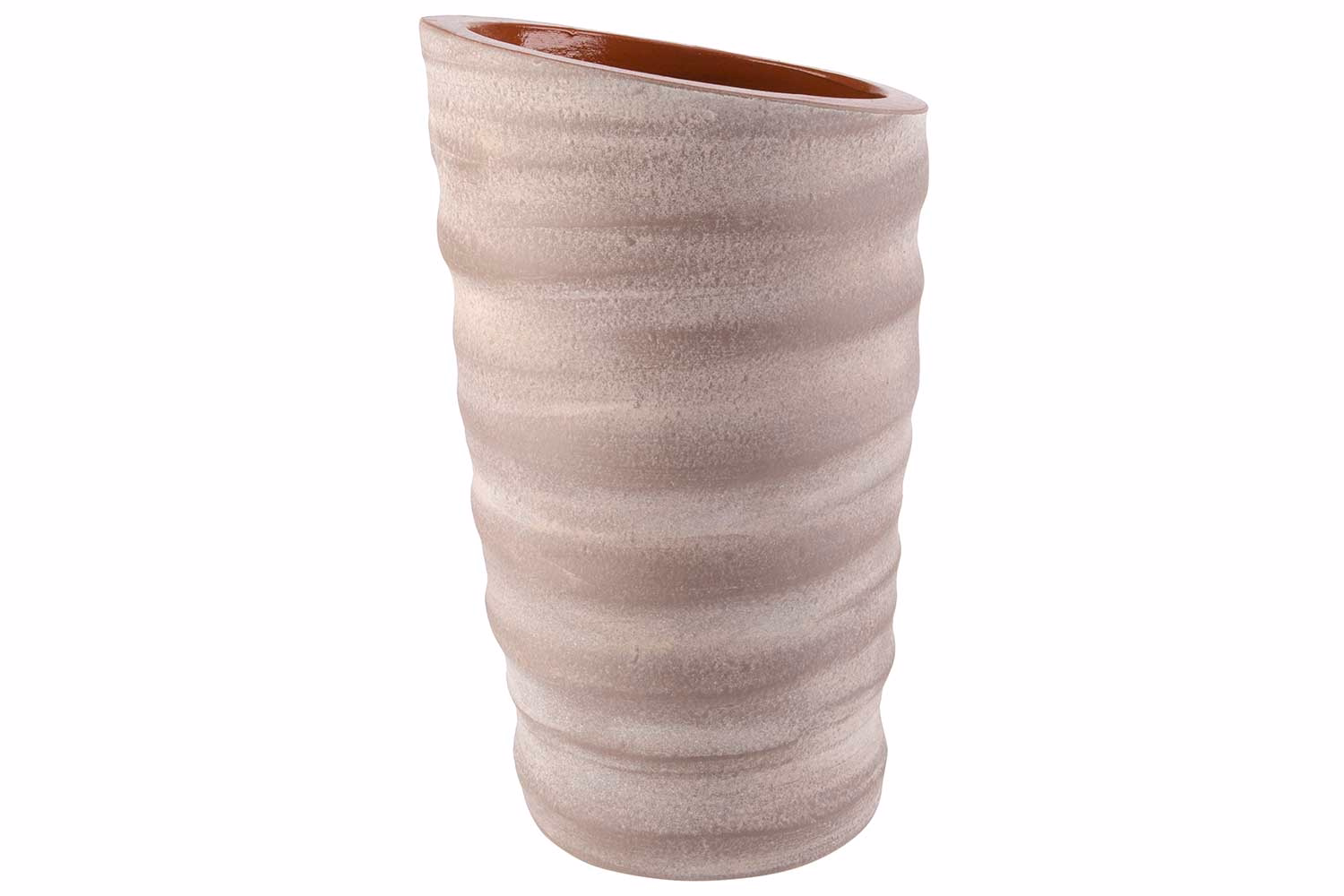 Vase Cinnamon Taupe 16X16Xh30Cm Round Stoneware