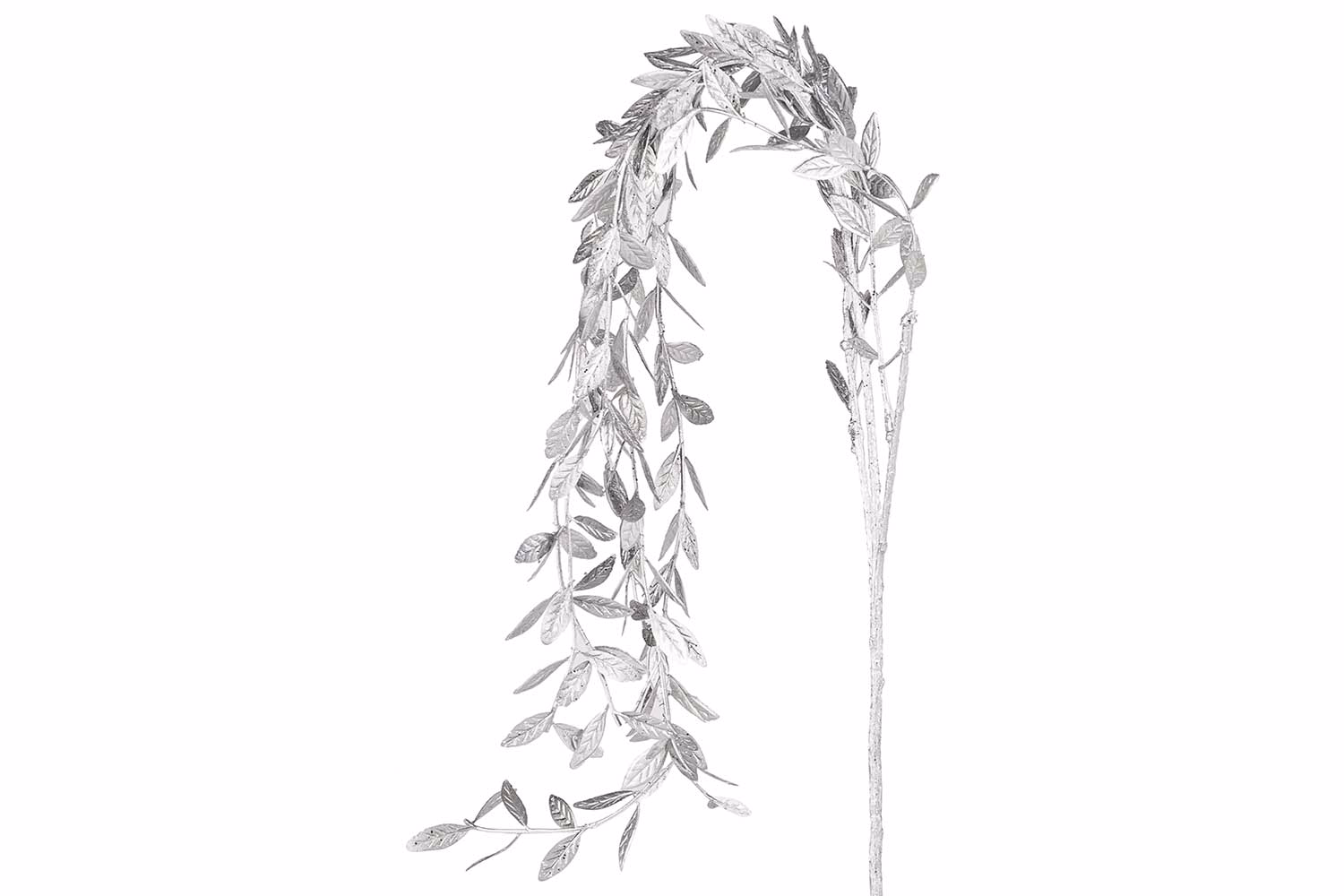 Dekozweig Metallic Leaves Silber 5X5Xh85Cm Kunststoff