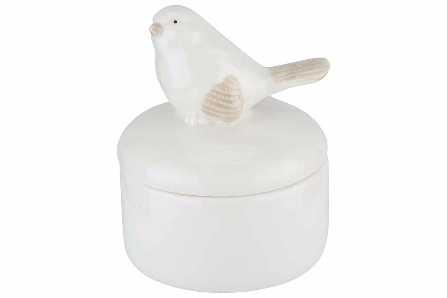 Potje Bird Wit 8,8X8,8Xh10,8Cm Aardewerk
