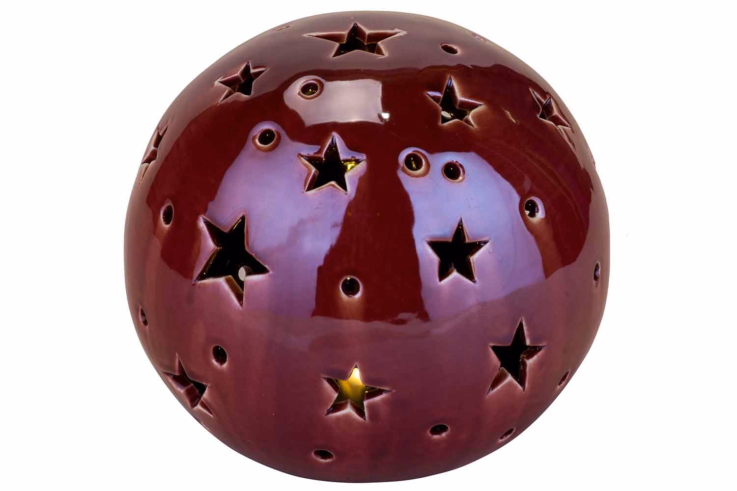 Bal Lustre Light Incl 2 Button Bat Bordeaux 12,5X12,5Xh11Cm Rond Ker 2Xlr4