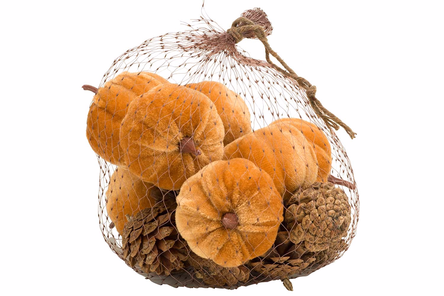 Pompoen Set16 Pine Cone Mix Bruin 18X18X H18Cm