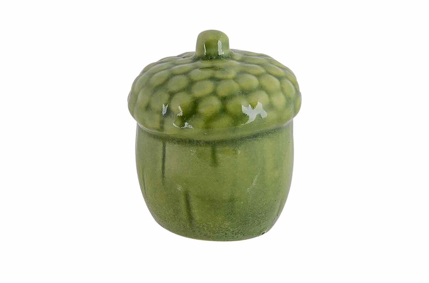 Eikel Groen 4,7X4,7Xh5,5Cm Aardewerk