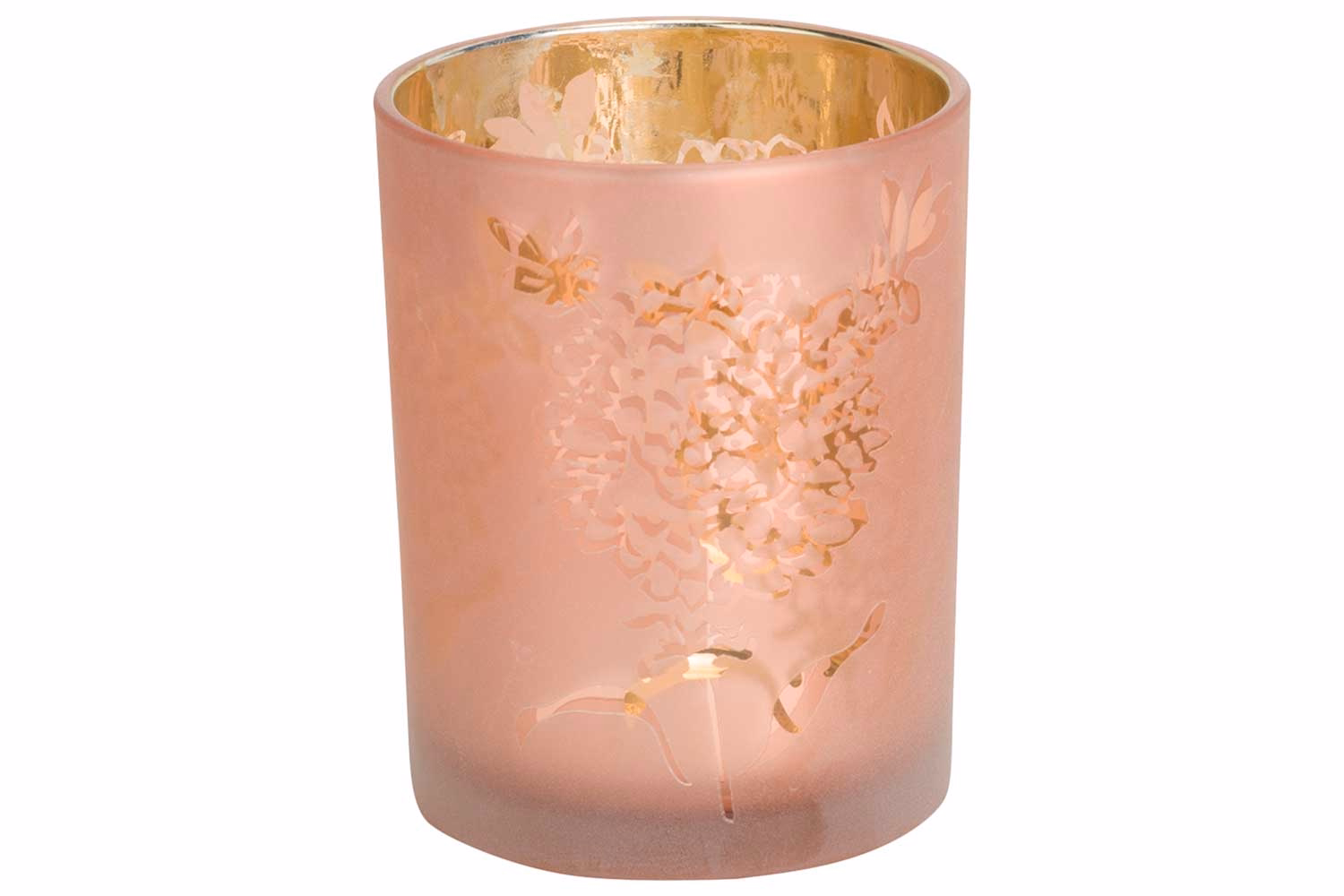 Tealight Holder Light Pink 10X10Xh12,5Cm Cylindrical Glass