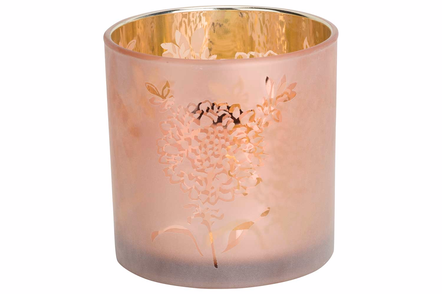 Tealight Holder Light Pink 15X15Xh15Cm Cylindrical Glass