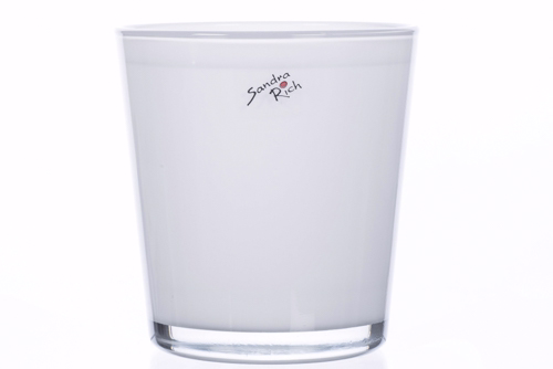 Flowerpot White D12,5Xh13,5Cm Glass