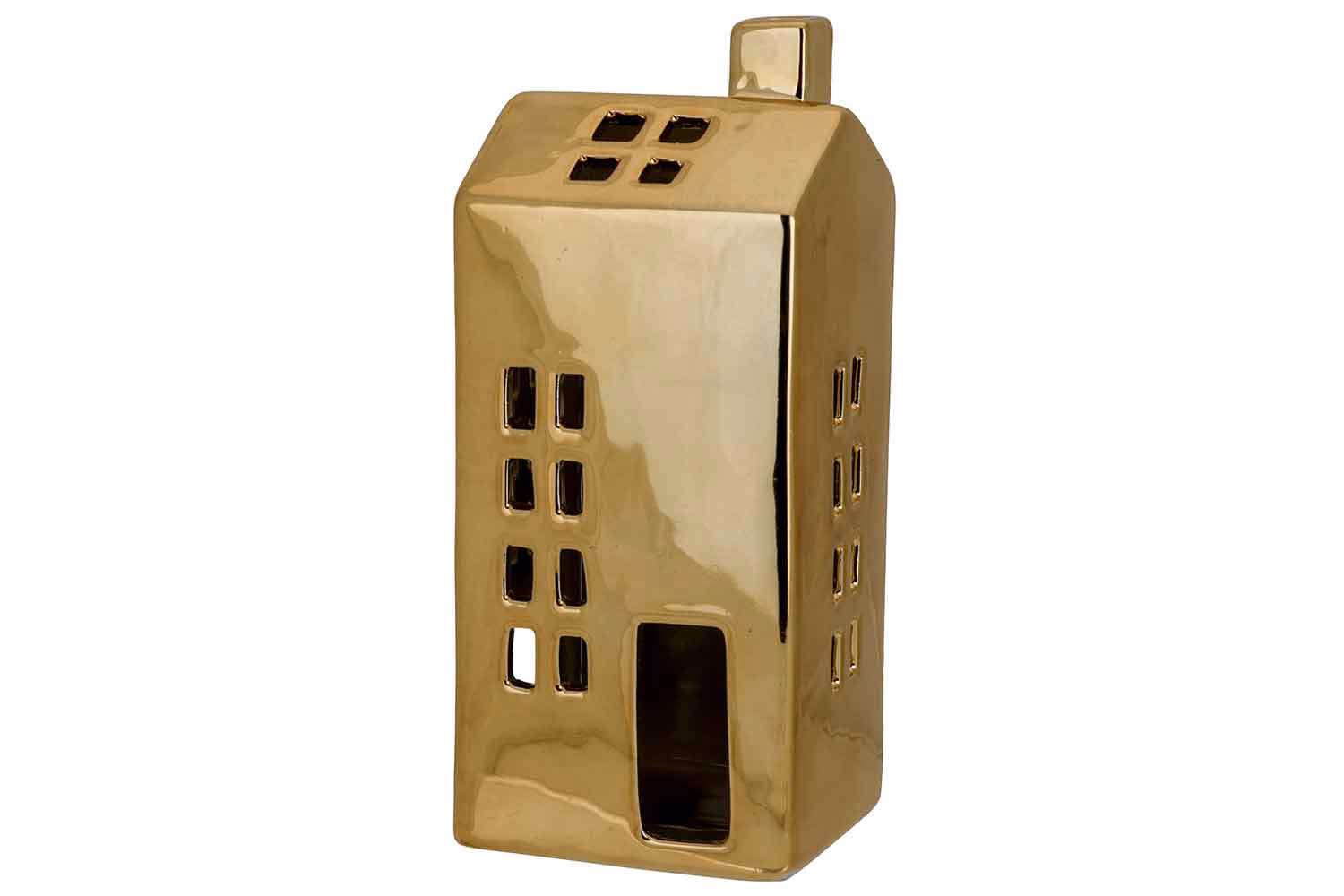 Haus Gold 7,5X6,3Xh17,2Cm Rechteck Keramik