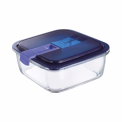 Easy Box Vierkant 122Cl Blauw Deksel Tempered Sodo