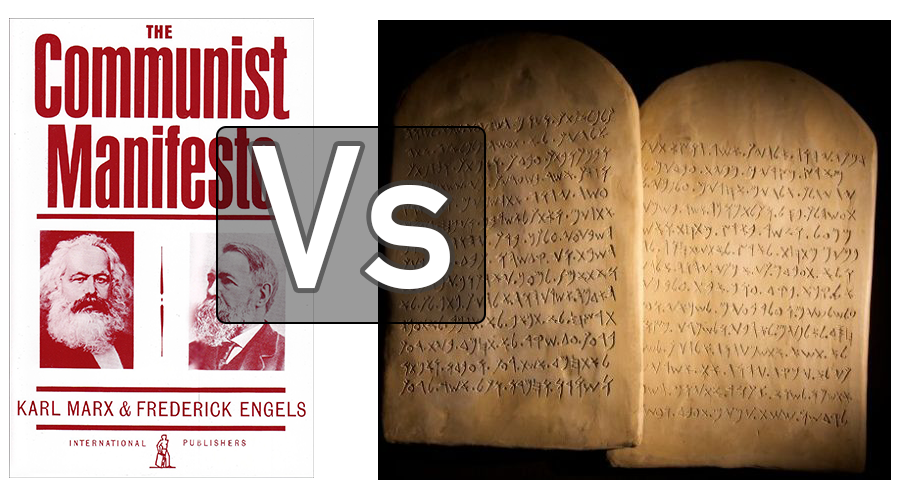 Communist manifesto vs ten commandments