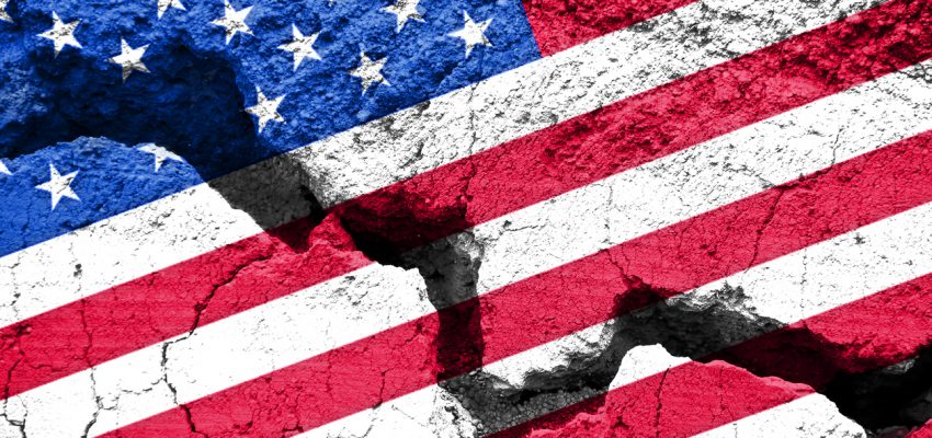Broken us flag