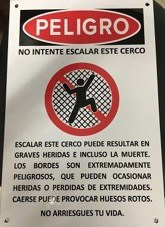 warning on fence