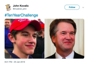 comparison photo: Nick Sandman and Brett Kavanaugh