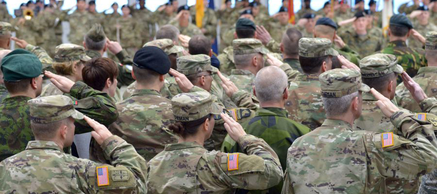 Troops salute