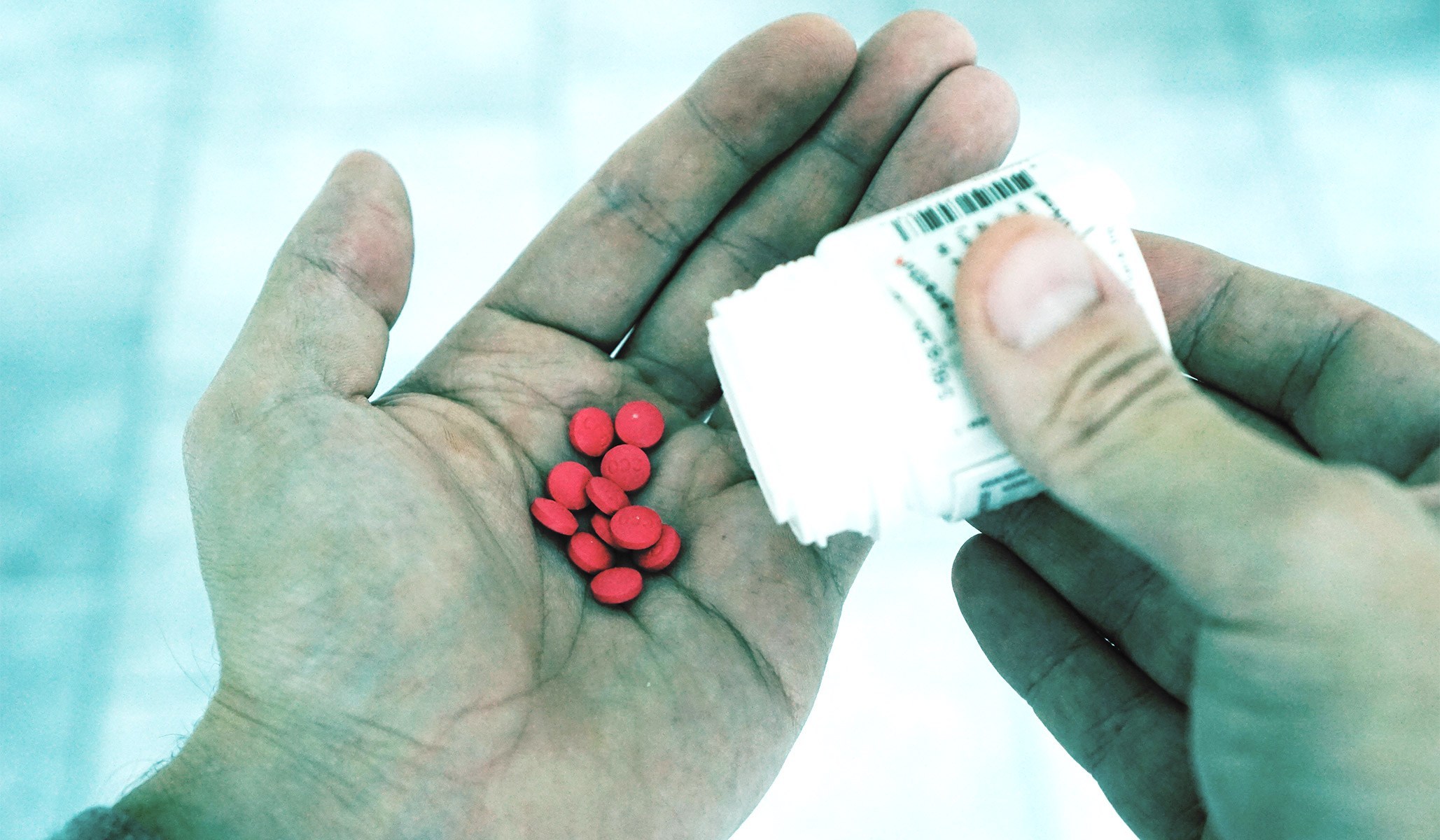 Pill bottle hands