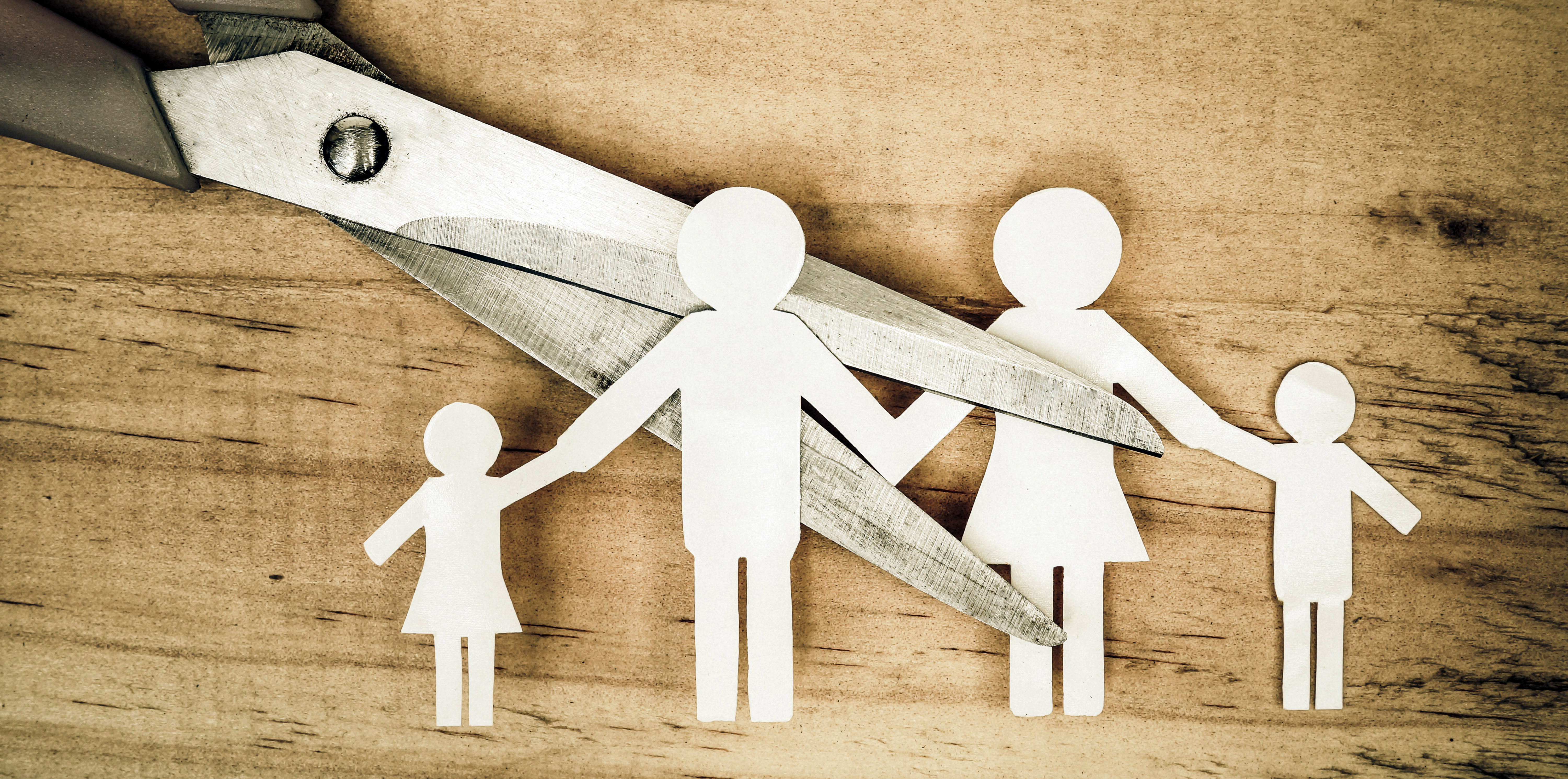 Divorcce paper cut outs scissors