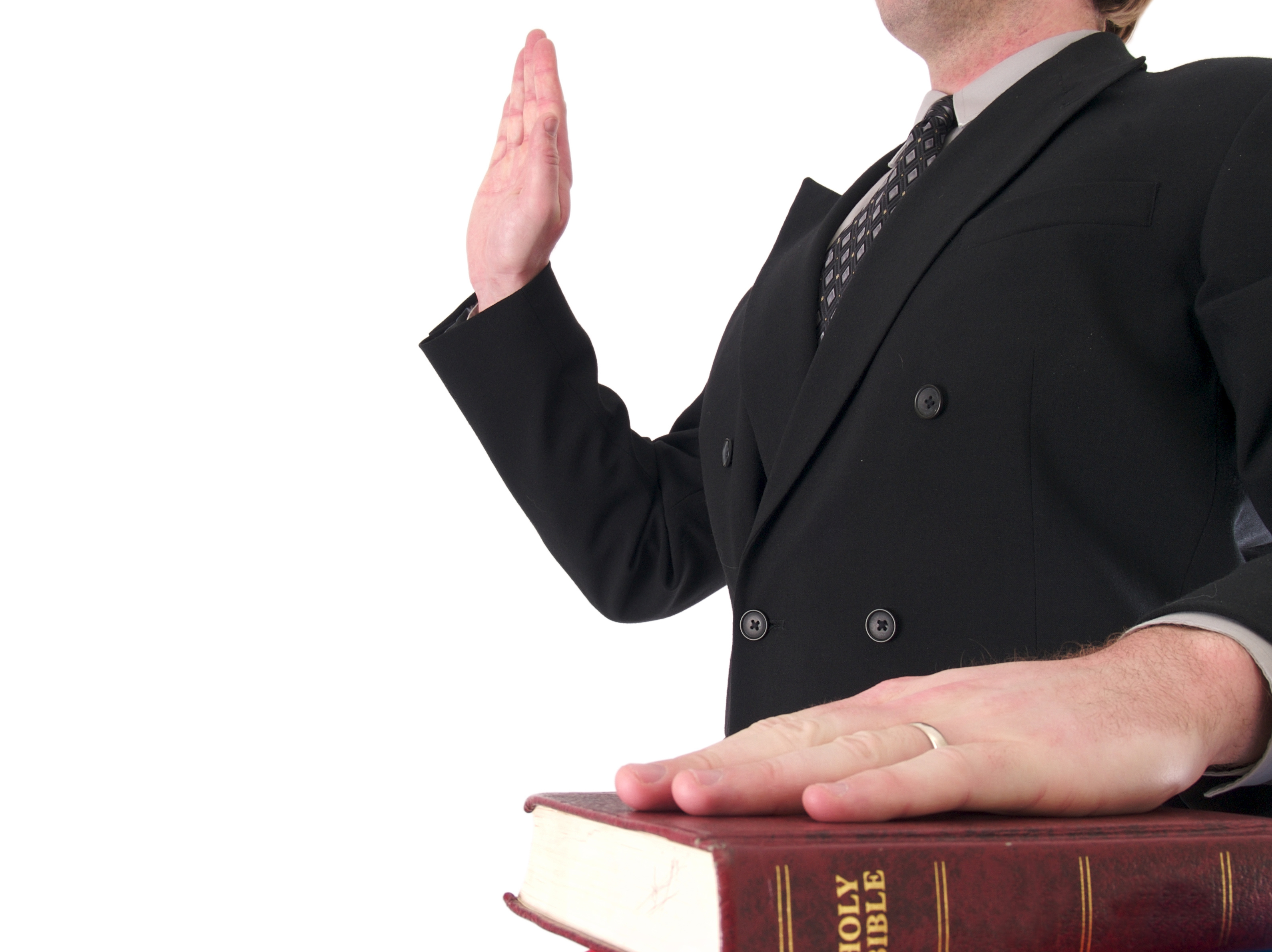 Sworn in on bible