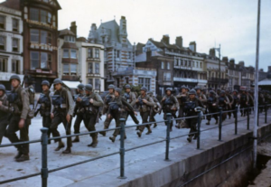 boarding transports to cross to Normandy