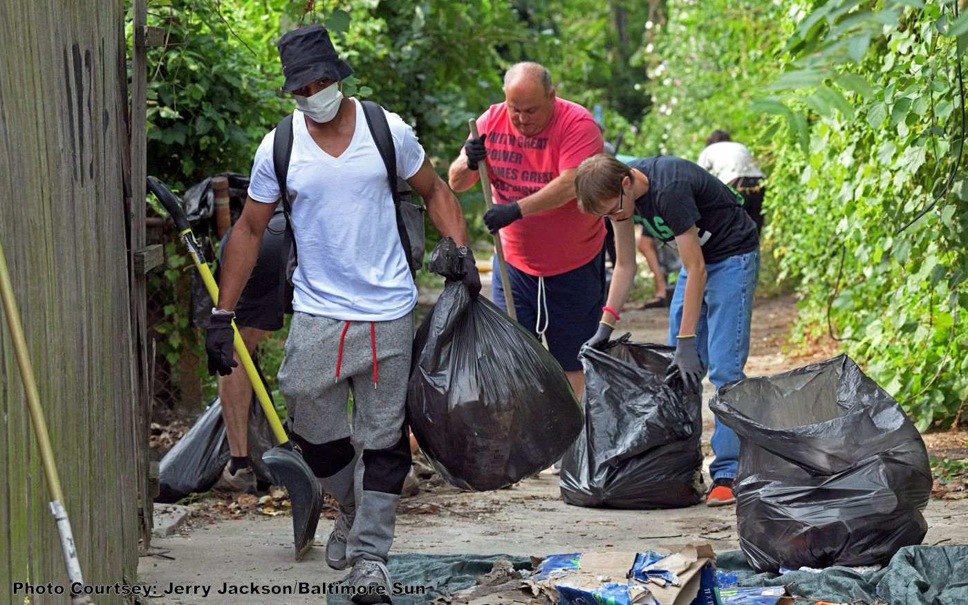 Volunteers clean baltimore