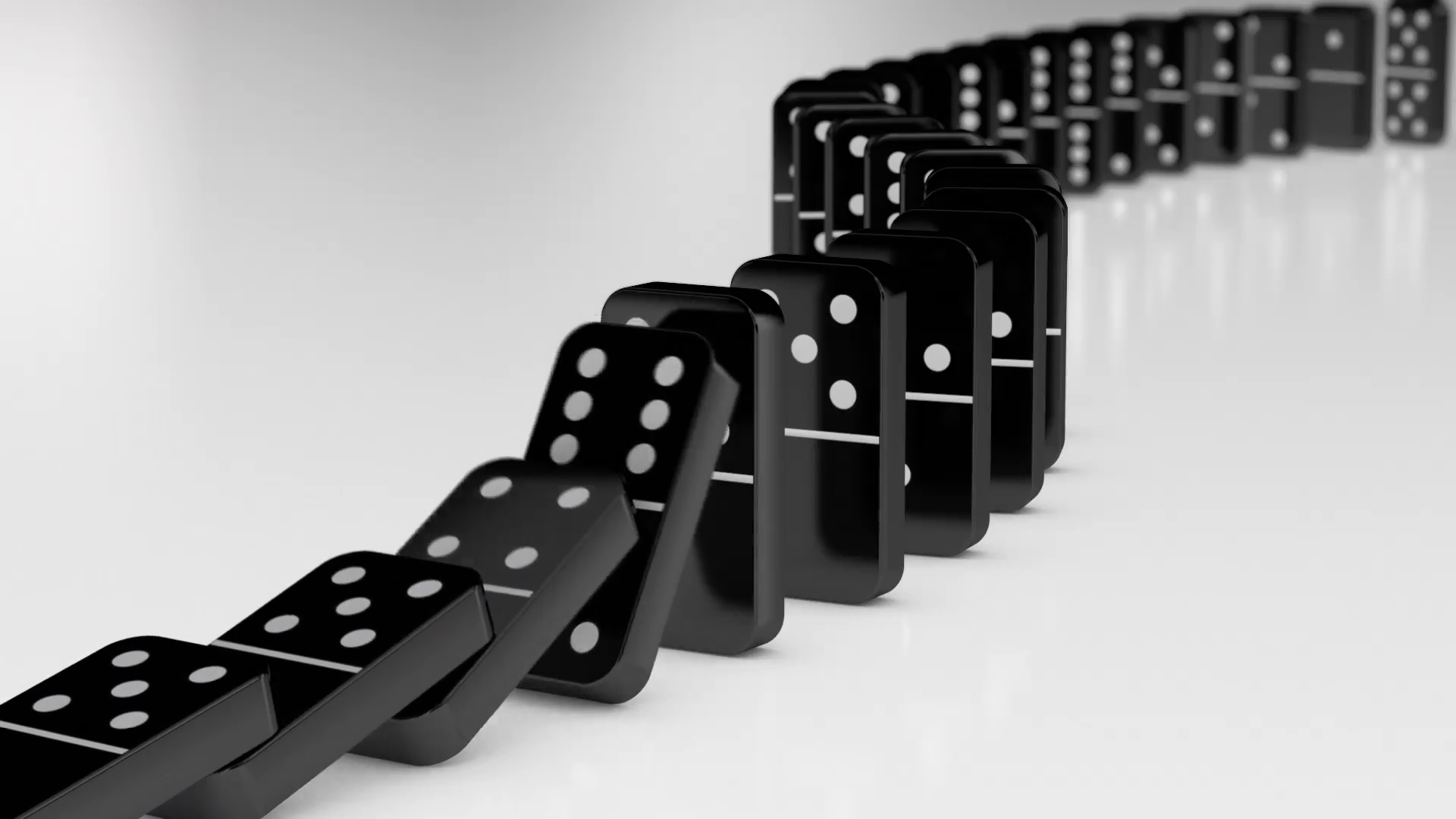 Black dominoes falling