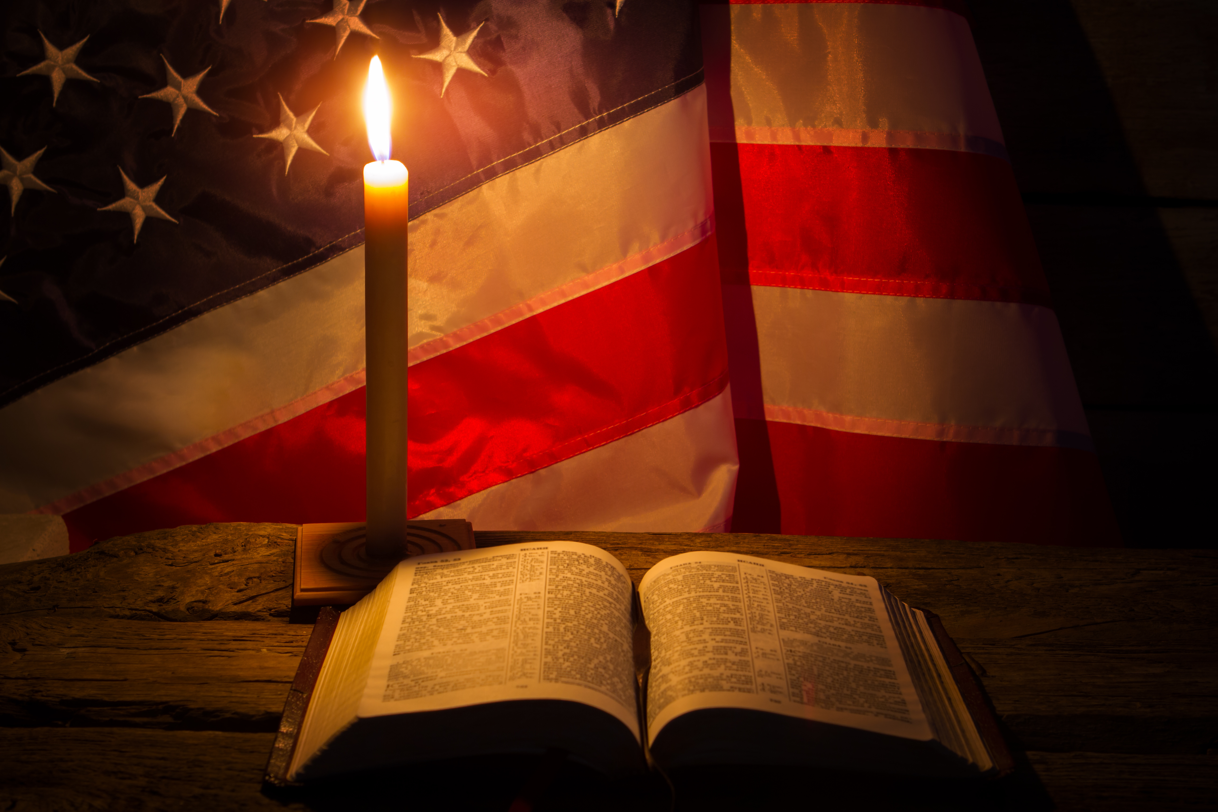 Flag bible candle