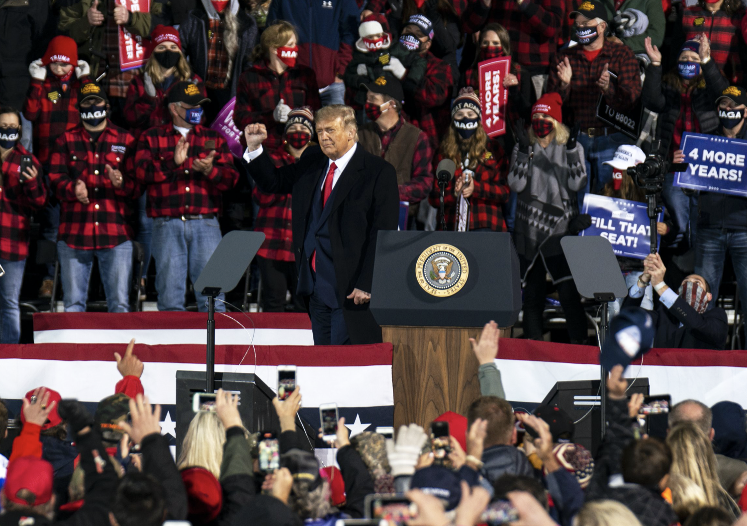 Trump rally plaid