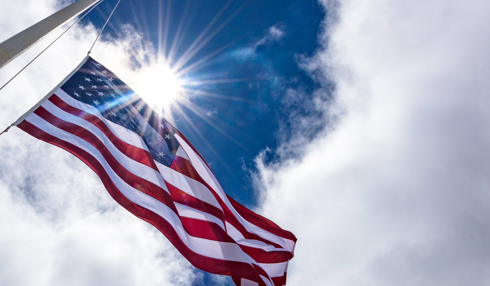 American flag sun