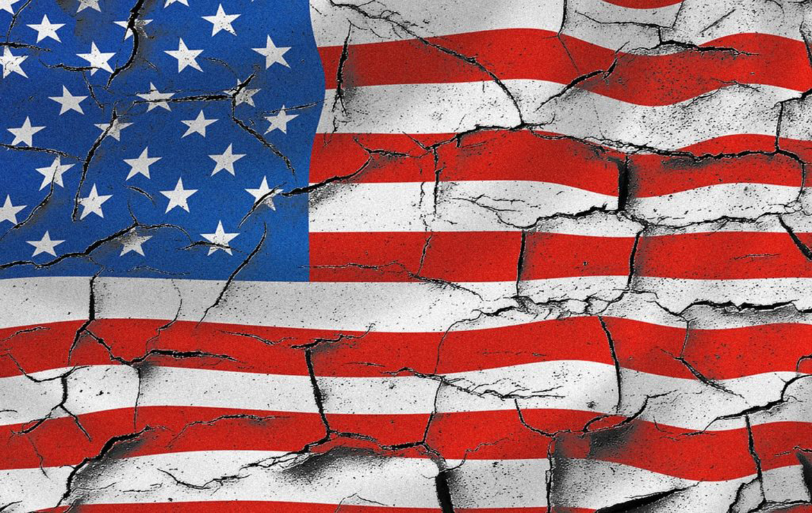 American flag broken