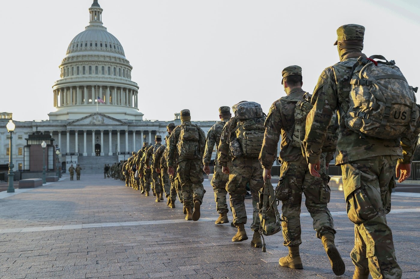 Troops marching toward the capital