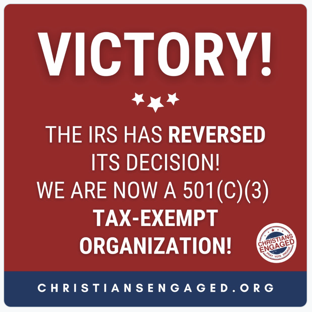 Christians engaged victory post