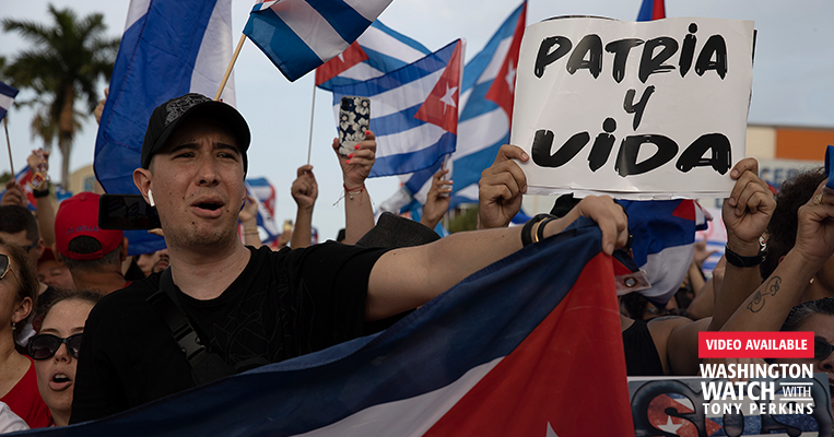 Protesters in cuba