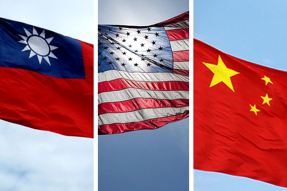 Flags taiwan us china