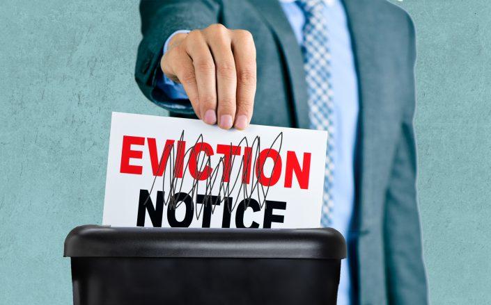 Shredding eviction notice