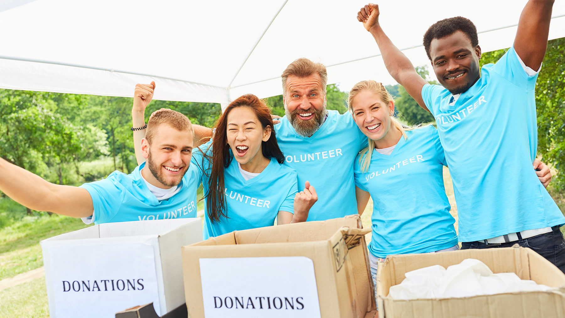 Volunteer donate charitable joy