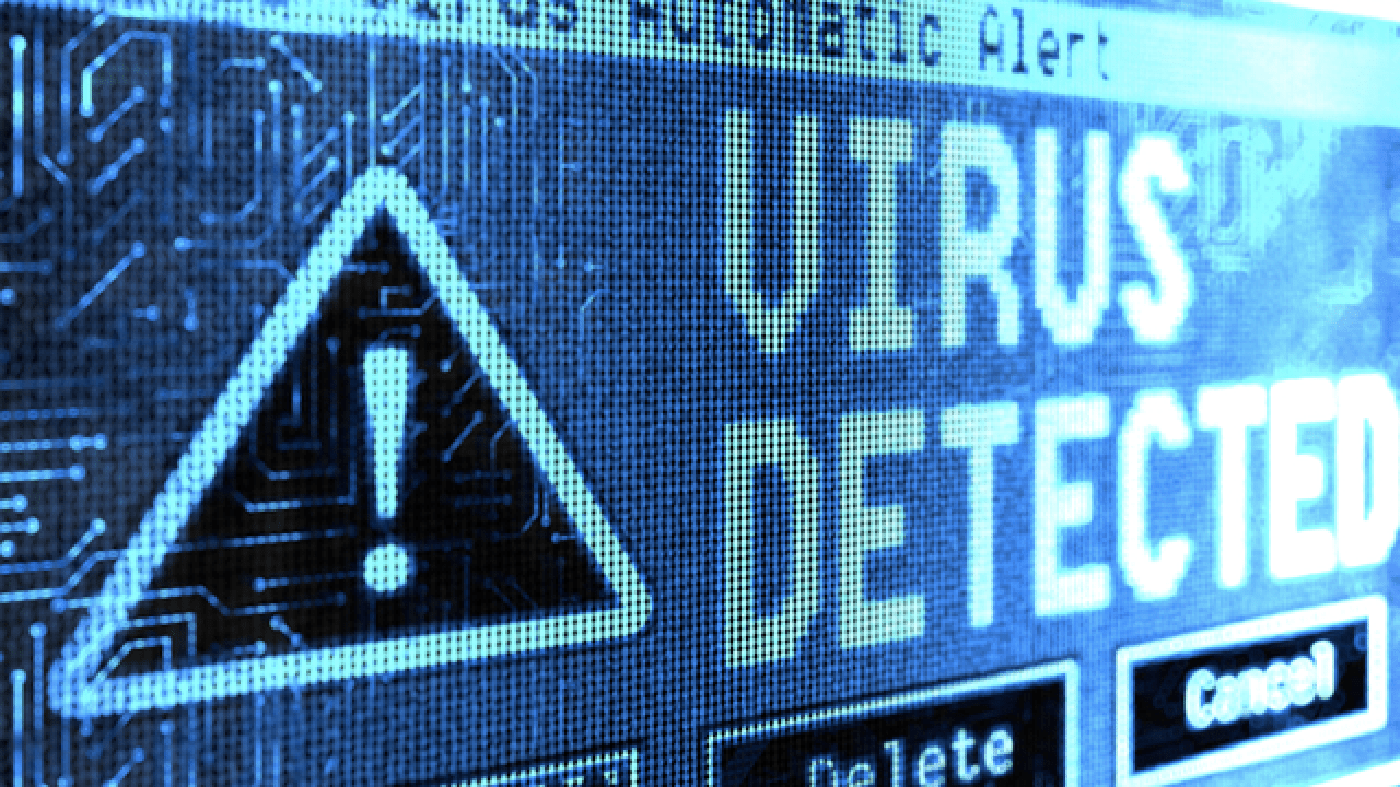 Computer virus detected warning