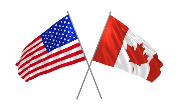 Usa canada flag