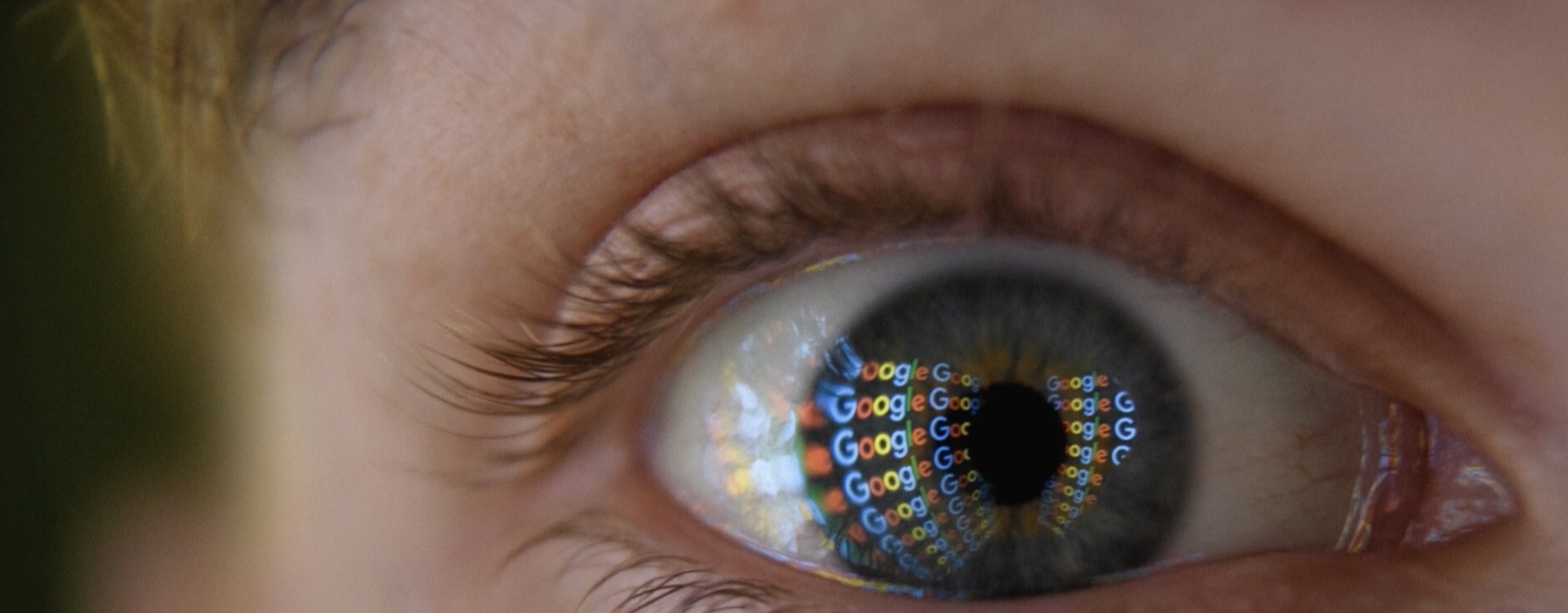 Eyeball with google reflected
