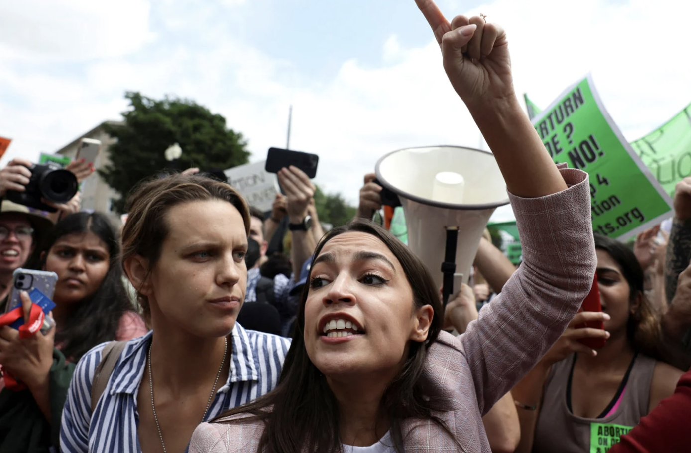 Aoc protests overturning of roe
