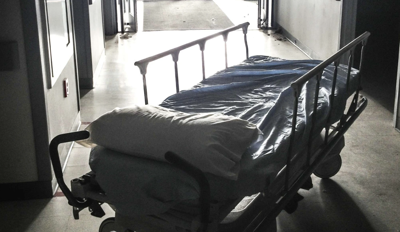 Empty hospital gurney