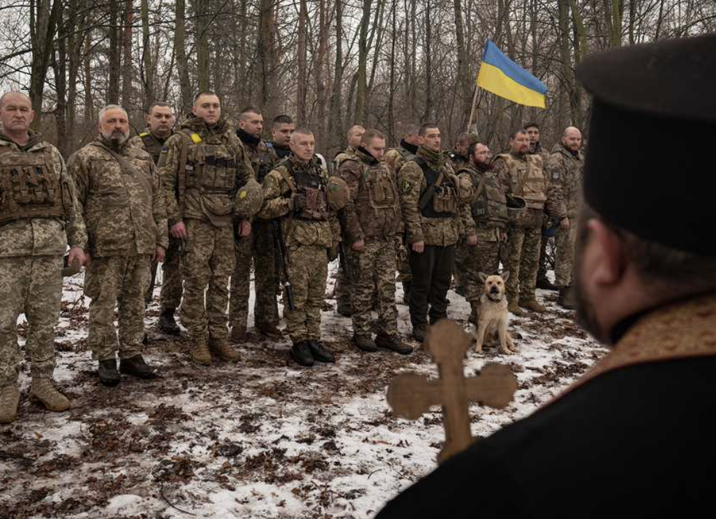 Ukrainian priest troops