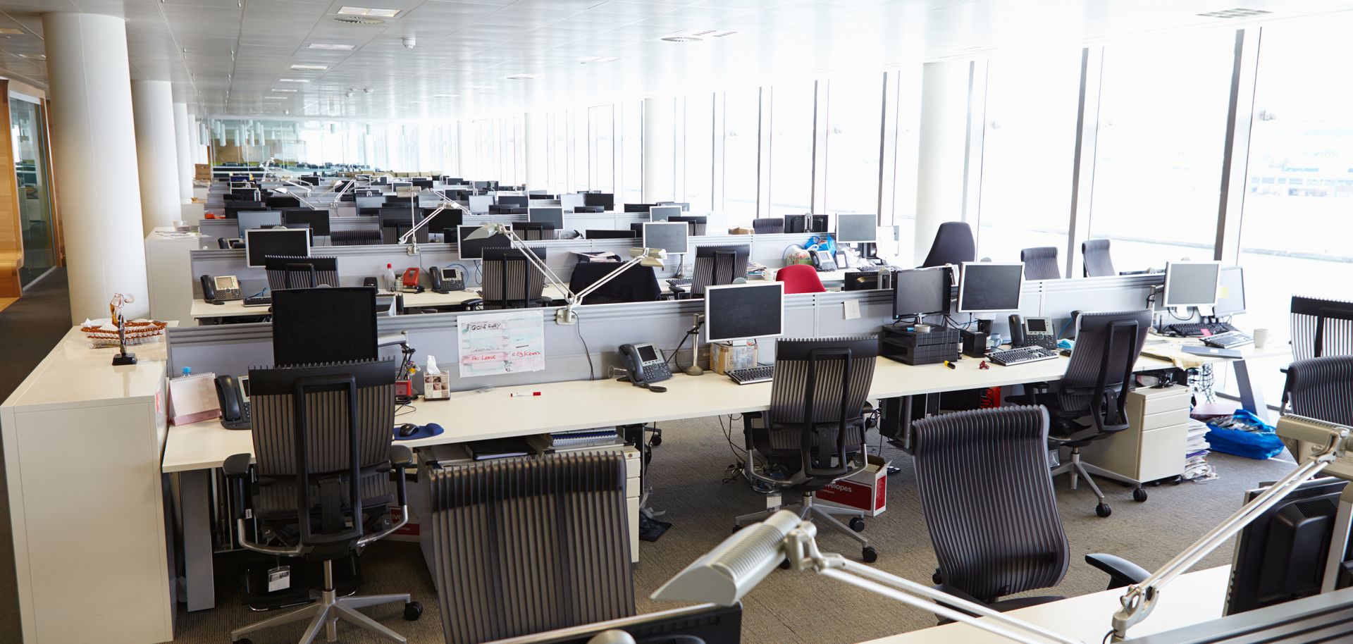 Empty office desks