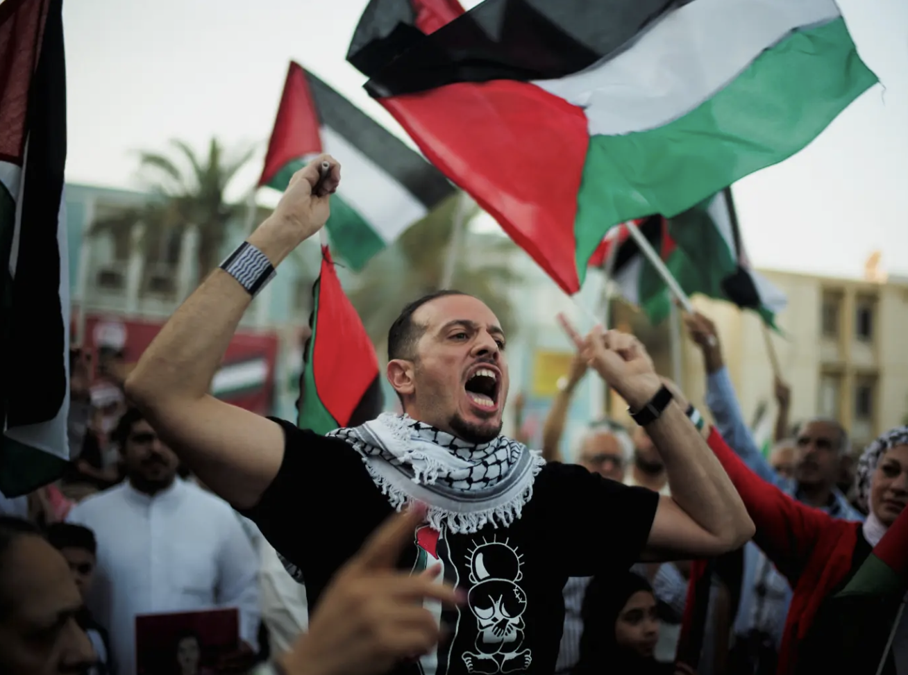 Left wing activists protest against israel
