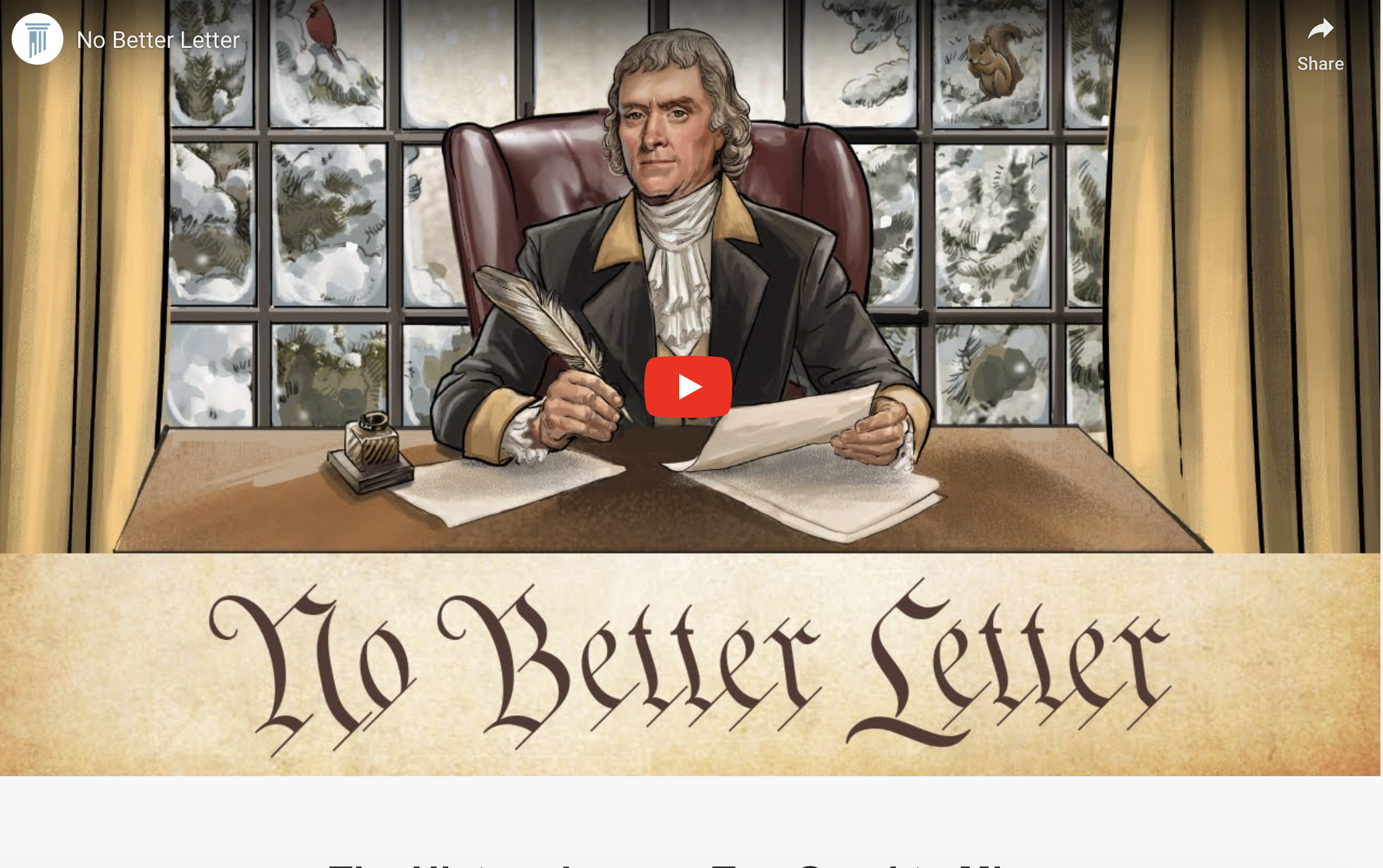 No Better Letter