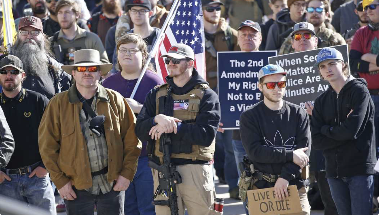 Pro 2nd amendment protesters carrying guns