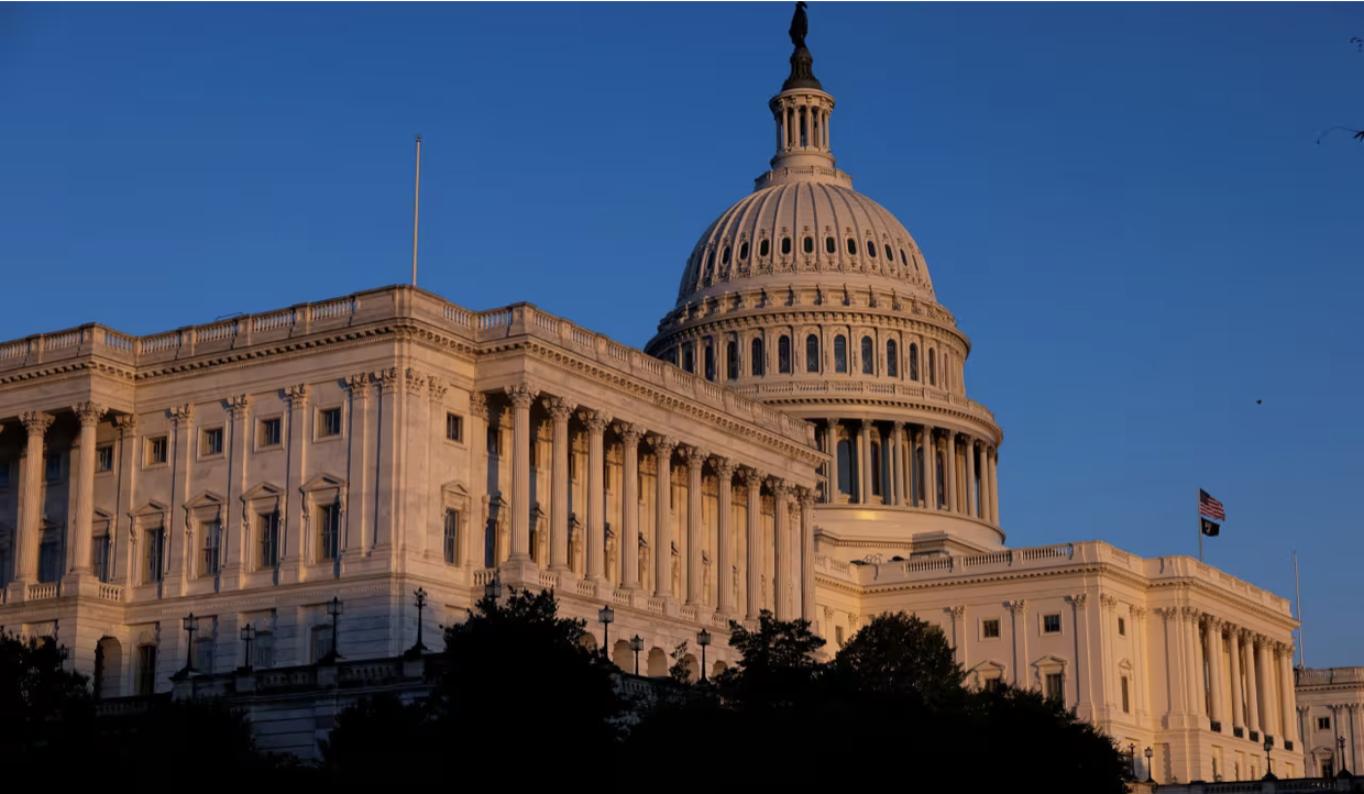 The us capitol building twilight