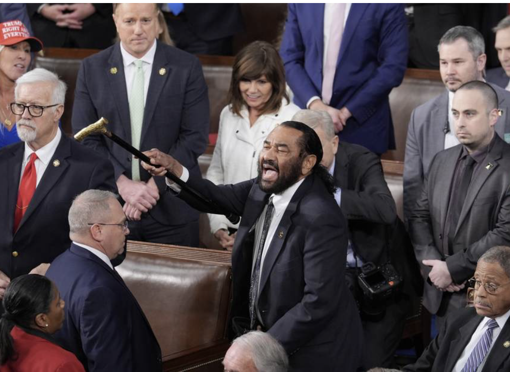 Rep. al green interrupts trumps sotu address