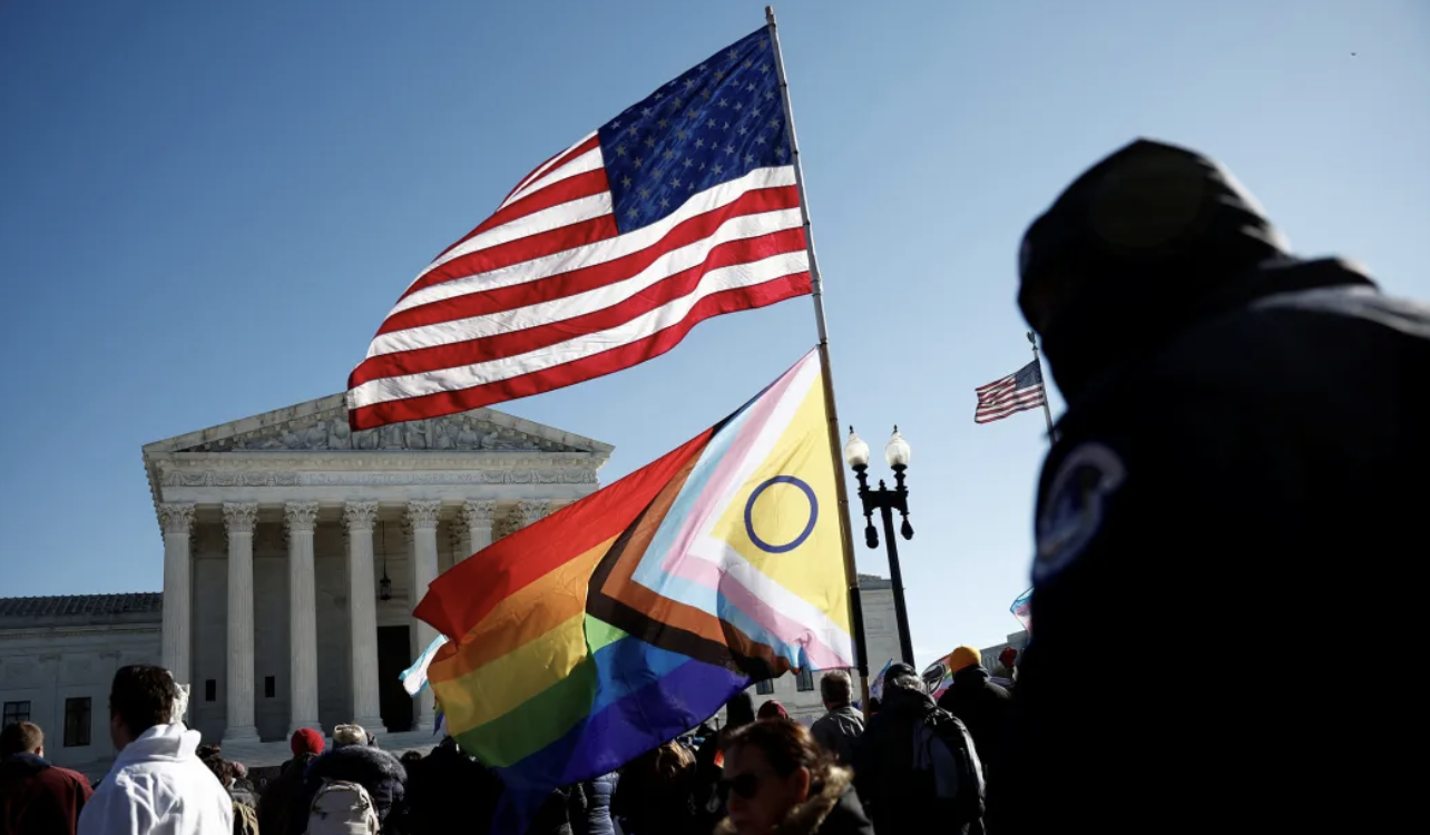 Transgender protesters outside supreme court building scotus