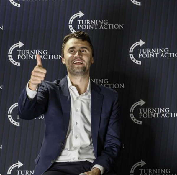 Charlie kirk thumbs up