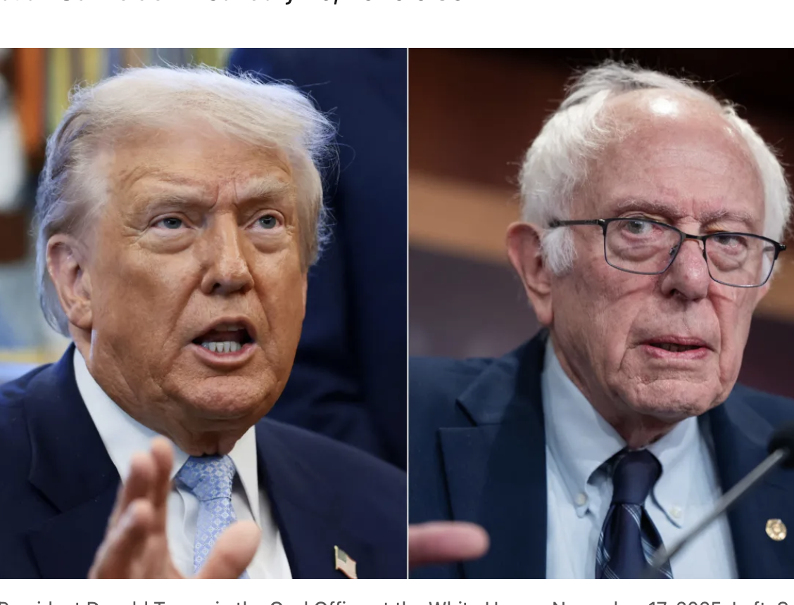 President trump sen sanders side by side