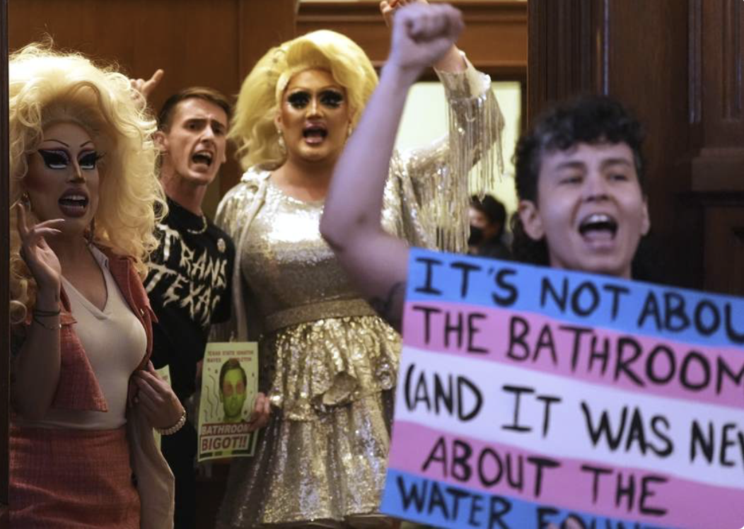 Trans men protesting